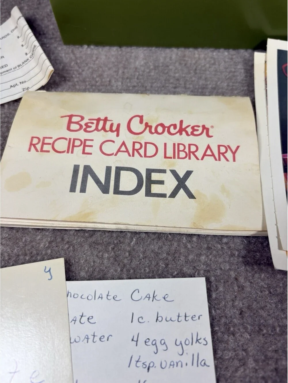 Vintage 1971 Betty Crocker Recipe Card Library Green Box *Some Recipes Missing